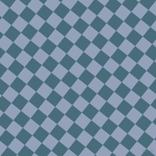 51/141 degree angle diagonal checkered chequered squares checker pattern checkers background, 41 pixel square size, , Rock Blue and Bismark checkers chequered checkered squares seamless tileable