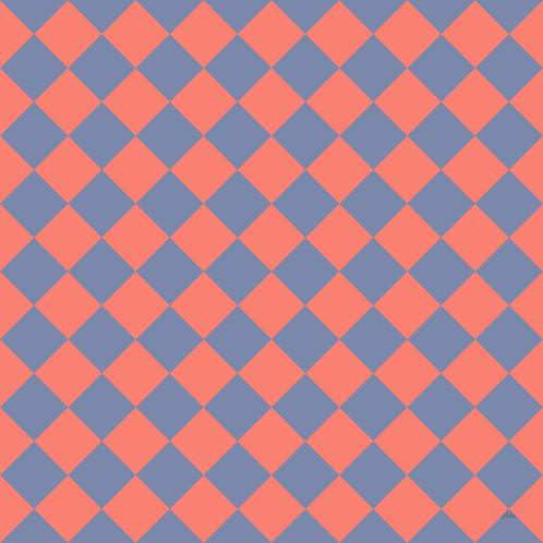 45/135 degree angle diagonal checkered chequered squares checker pattern checkers background, 44 pixel square size, , Salmon and Ship Cove checkers chequered checkered squares seamless tileable