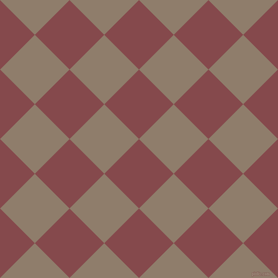 45/135 degree angle diagonal checkered chequered squares checker pattern checkers background, 97 pixel squares size, Solid Pink and Squirrel checkers chequered checkered squares seamless tileable
