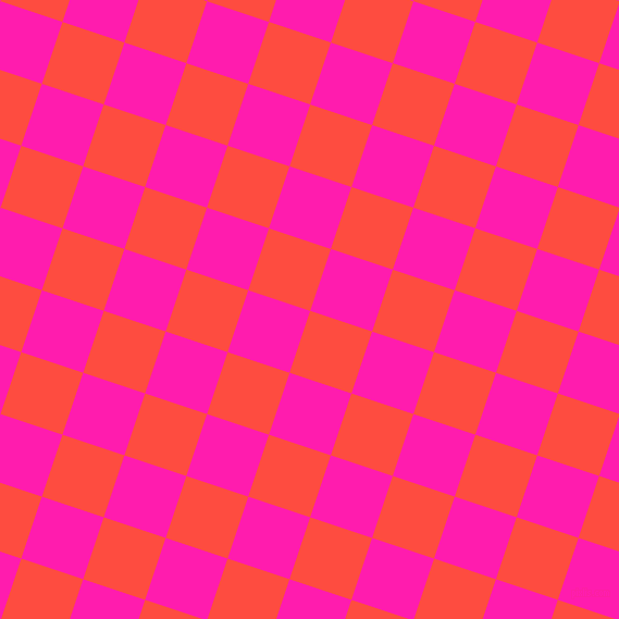 72/162 degree angle diagonal checkered chequered squares checker pattern checkers background, 60 pixel squares size, , Sunset Orange and Spicy Pink checkers chequered checkered squares seamless tileable