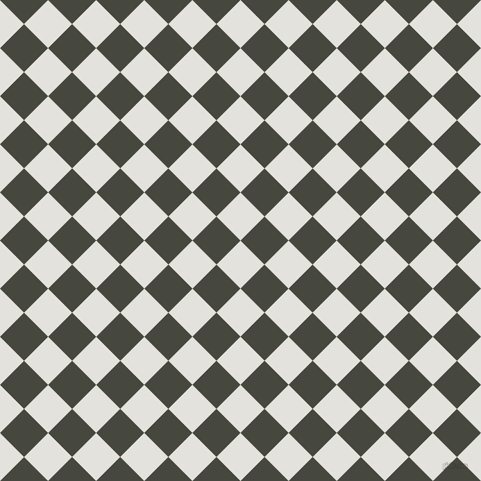 45/135 degree angle diagonal checkered chequered squares checker pattern checkers background, 49 pixel squares size, Wan White and Heavy Metal checkers chequered checkered squares seamless tileable