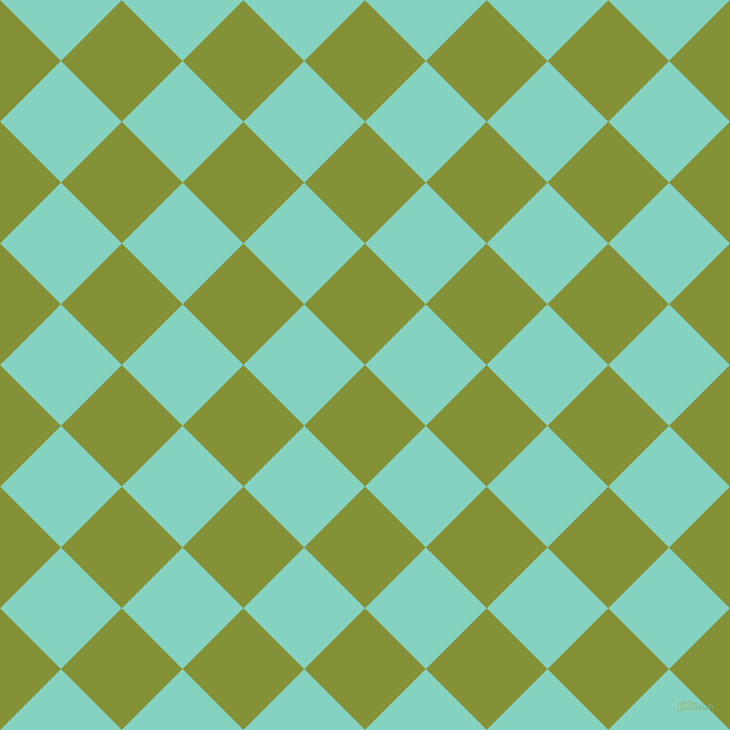 45/135 degree angle diagonal checkered chequered squares checker pattern checkers background, 86 pixel square size, , Wasabi and Bermuda checkers chequered checkered squares seamless tileable