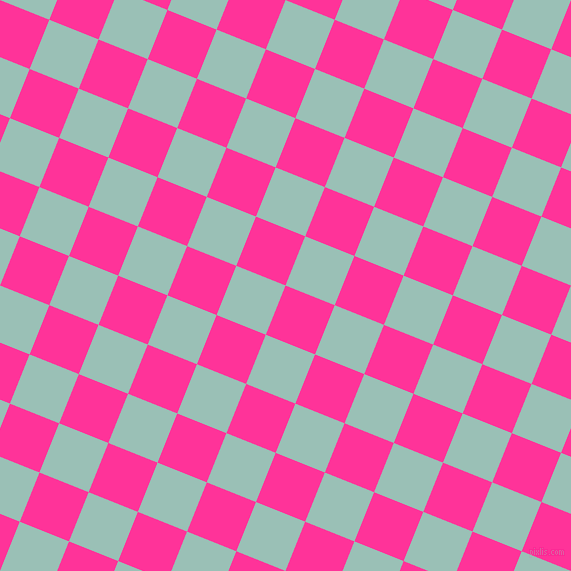 68/158 degree angle diagonal checkered chequered squares checker pattern checkers background, 53 pixel square size, , Wild Strawberry and Shadow Green checkers chequered checkered squares seamless tileable