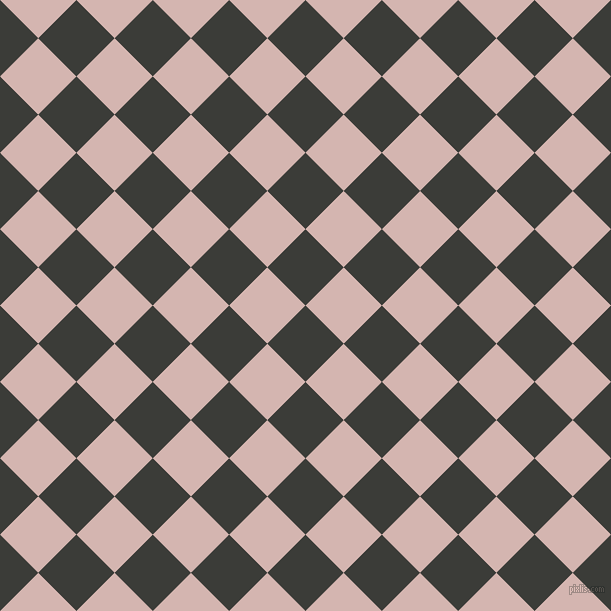 45/135 degree angle diagonal checkered chequered squares checker pattern checkers background, 54 pixel square size, , Zeus and Oyster Pink checkers chequered checkered squares seamless tileable