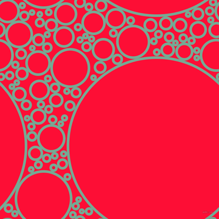 bubbles, circles, sponge, big, medium, small, 9 pixel line width, Acapulco and Torch Red circles bubbles sponge soap seamless tileable