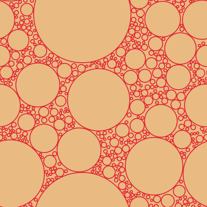 bubbles, circles, sponge, big, medium, small, 3 pixel line width, Alizarin and Corvette circles bubbles sponge soap seamless tileable