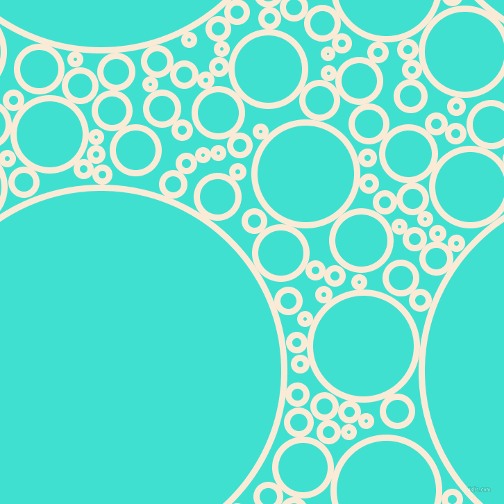 bubbles, circles, sponge, big, medium, small, 9 pixel line width, Antique White and Turquoise circles bubbles sponge soap seamless tileable