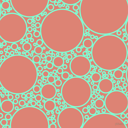 bubbles, circles, sponge, big, medium, small, 5 pixel line width, Aquamarine and New York Pink circles bubbles sponge soap seamless tileable
