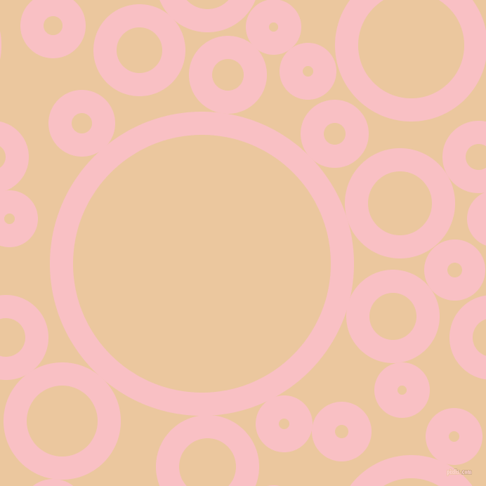 bubbles, circles, sponge, big, medium, small, 33 pixel line width, Azalea and New Tan circles bubbles sponge soap seamless tileable