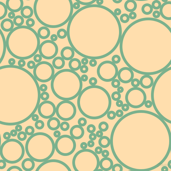 bubbles, circles, sponge, big, medium, small, 9 pixel line width, Bay Leaf and Navajo White circles bubbles sponge soap seamless tileable