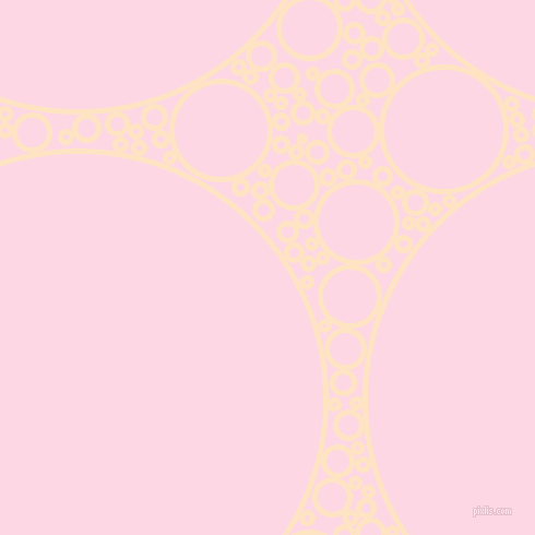 bubbles, circles, sponge, big, medium, small, 5 pixel line width, Bisque and Pig Pink circles bubbles sponge soap seamless tileable