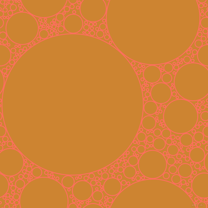 bubbles, circles, sponge, big, medium, small, 3 pixel line width, Bittersweet and Dixie circles bubbles sponge soap seamless tileable