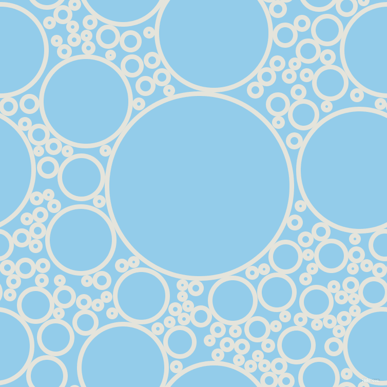 bubbles, circles, sponge, big, medium, small, 9 pixel line width, Black White and Cornflower circles bubbles sponge soap seamless tileable