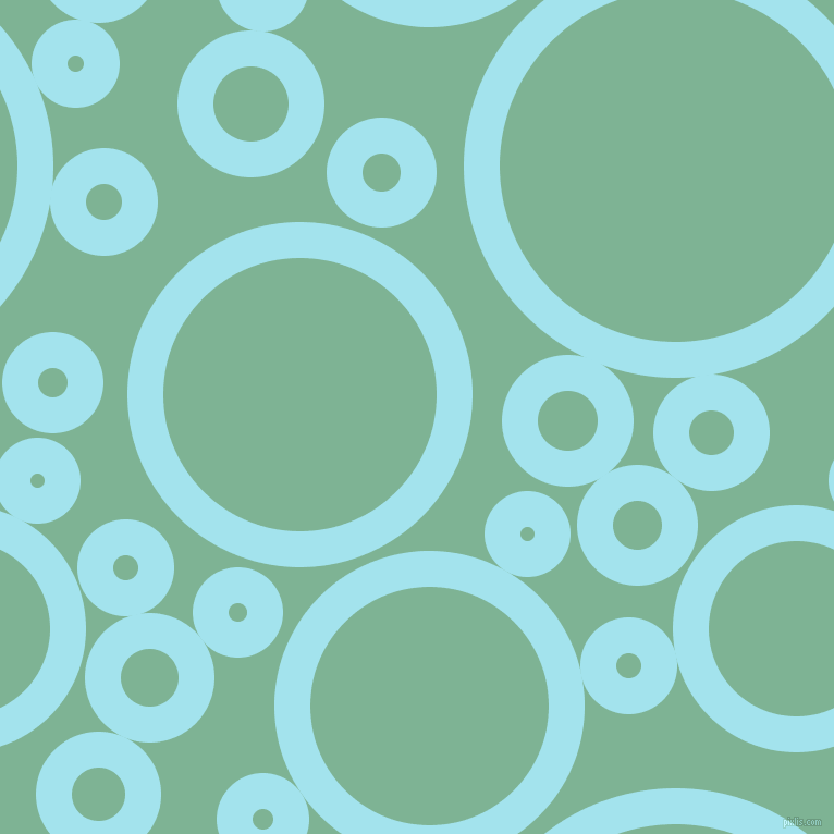 bubbles, circles, sponge, big, medium, small, 33 pixel line width, Blizzard Blue and Padua circles bubbles sponge soap seamless tileable