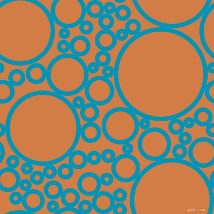 bubbles, circles, sponge, big, medium, small, 9 pixel line width, Bondi Blue and Raw Sienna circles bubbles sponge soap seamless tileable
