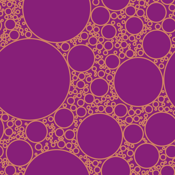 bubbles, circles, sponge, big, medium, small, 5 pixel line width, Burning Sand and Dark Purple circles bubbles sponge soap seamless tileable