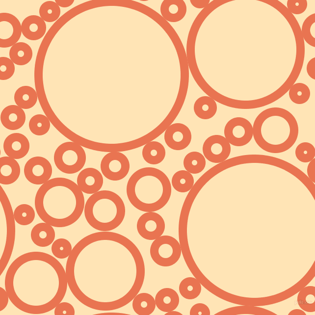 bubbles, circles, sponge, big, medium, small, 17 pixel line width, Burnt Sienna and Moccasin circles bubbles sponge soap seamless tileable