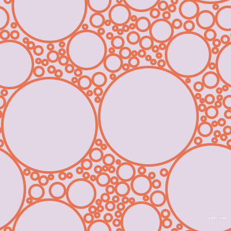 bubbles, circles, sponge, big, medium, small, 5 pixel line width, Burnt Sienna and Snuff circles bubbles sponge soap seamless tileable