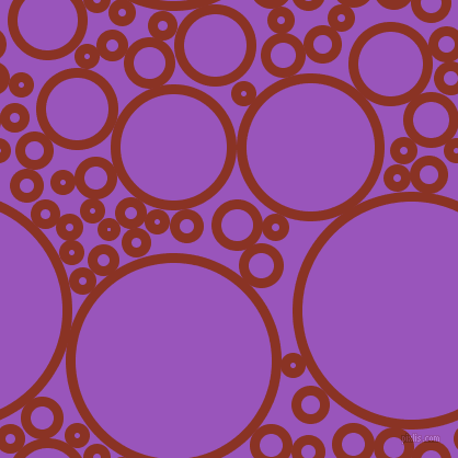 bubbles, circles, sponge, big, medium, small, 9 pixel line width, Burnt Umber and Deep Lilac circles bubbles sponge soap seamless tileable