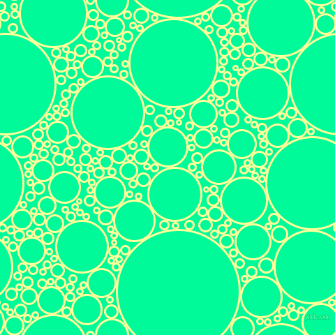 bubbles, circles, sponge, big, medium, small, 3 pixel line width, Canary and Medium Spring Green circles bubbles sponge soap seamless tileable