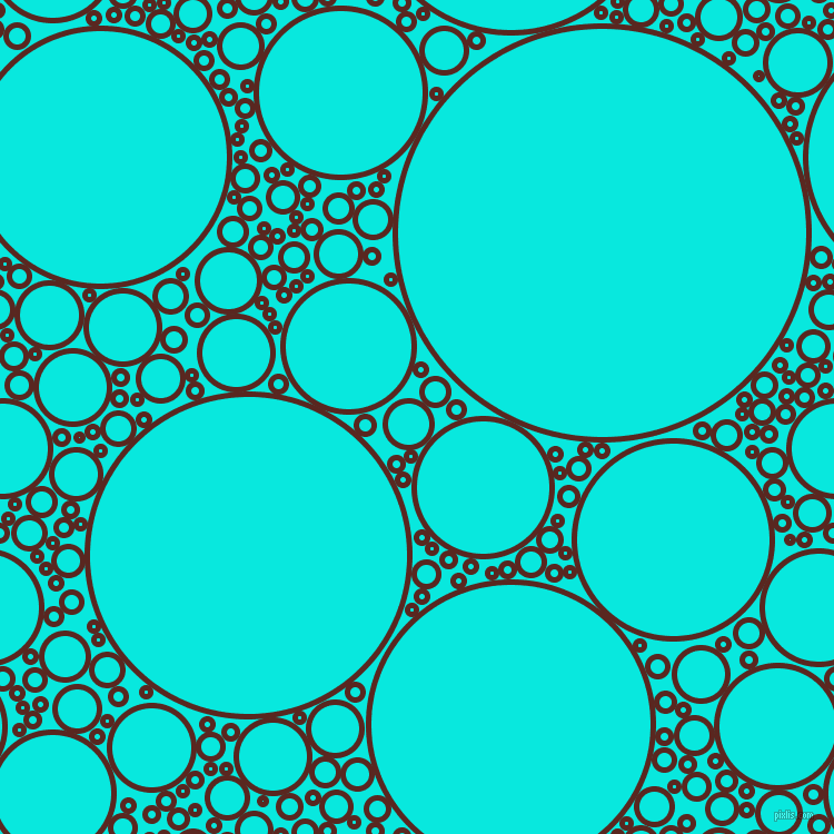 bubbles, circles, sponge, big, medium, small, 5 pixel line width, Caput Mortuum and Bright Turquoise circles bubbles sponge soap seamless tileable