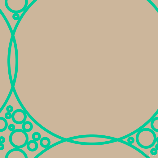 bubbles, circles, sponge, big, medium, small, 9 pixel line width, Caribbean Green and Vanilla circles bubbles sponge soap seamless tileable