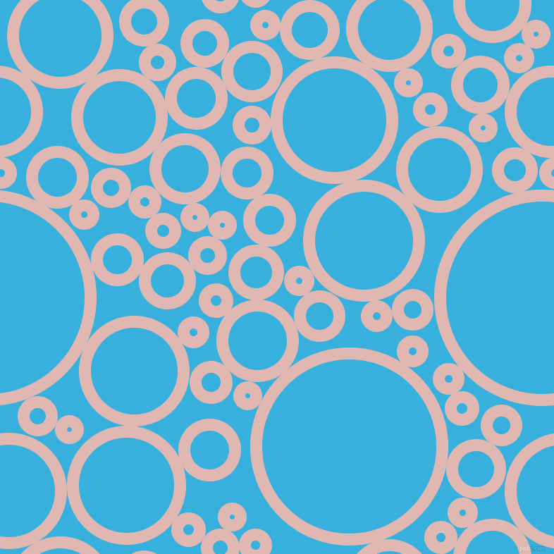 bubbles, circles, sponge, big, medium, small, 17 pixel line width, Cavern Pink and Summer Sky circles bubbles sponge soap seamless tileable