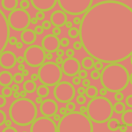 bubbles, circles, sponge, big, medium, small, 9 pixel line width, Celery and New York Pink circles bubbles sponge soap seamless tileable
