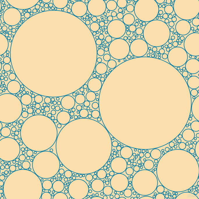 bubbles, circles, sponge, big, medium, small, 2 pixel line width, Cerulean and Peach-Yellow circles bubbles sponge soap seamless tileable
