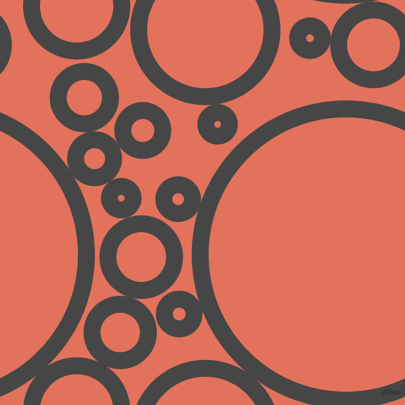bubbles, circles, sponge, big, medium, small, 33 pixel line width, Charcoal and Terra Cotta circles bubbles sponge soap seamless tileable