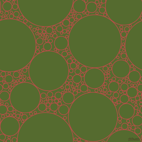 bubbles, circles, sponge, big, medium, small, 2 pixel line width, Chestnut and Dark Olive Green circles bubbles sponge soap seamless tileable