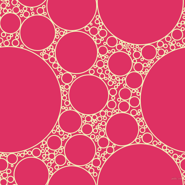 bubbles, circles, sponge, big, medium, small, 3 pixel line width, Chiffon and Cerise circles bubbles sponge soap seamless tileable