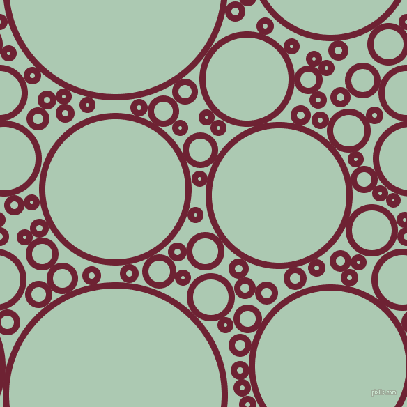 bubbles, circles, sponge, big, medium, small, 9 pixel line width, Claret and Gum Leaf circles bubbles sponge soap seamless tileable