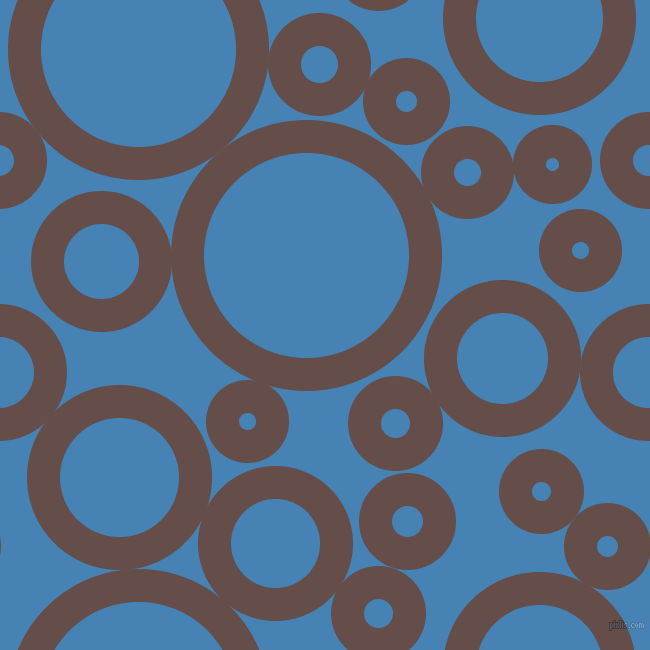 bubbles, circles, sponge, big, medium, small, 33 pixel line width, Congo Brown and Steel Blue circles bubbles sponge soap seamless tileable