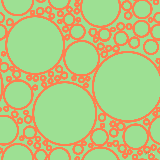 bubbles, circles, sponge, big, medium, small, 9 pixel line width, Coral and Granny Smith Apple circles bubbles sponge soap seamless tileable
