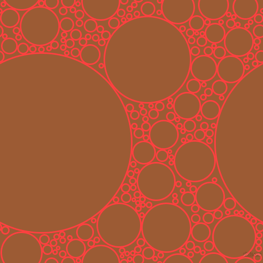 bubbles, circles, sponge, big, medium, small, 3 pixel line width, Coral Red and Indochine circles bubbles sponge soap seamless tileable