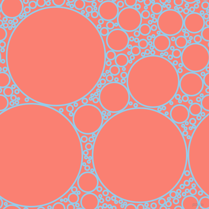 bubbles, circles, sponge, big, medium, small, 5 pixel line width, Cornflower and Salmon circles bubbles sponge soap seamless tileable