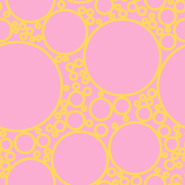 bubbles, circles, sponge, big, medium, small, 9 pixel line width, Dandelion and Lavender Pink circles bubbles sponge soap seamless tileable