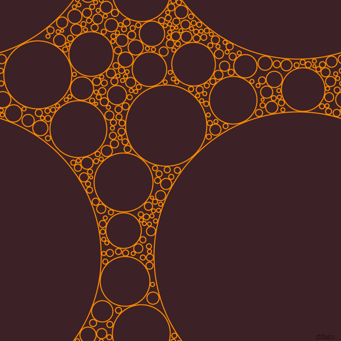 bubbles, circles, sponge, big, medium, small, 2 pixel line width, Dark Orange and Temptress circles bubbles sponge soap seamless tileable