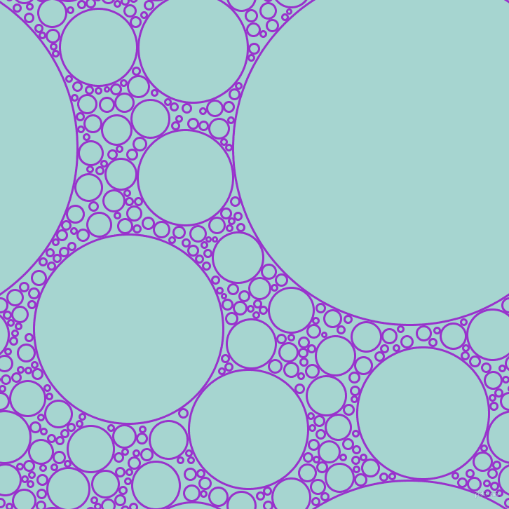 bubbles, circles, sponge, big, medium, small, 3 pixel line width, Dark Orchid and Sinbad circles bubbles sponge soap seamless tileable