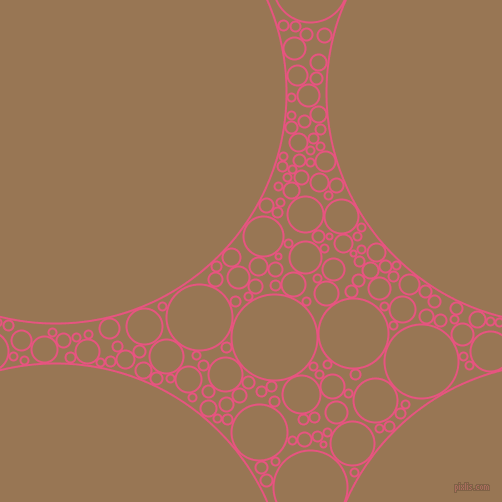 bubbles, circles, sponge, big, medium, small, 2 pixel line width, Dark Pink and Pale Brown circles bubbles sponge soap seamless tileable
