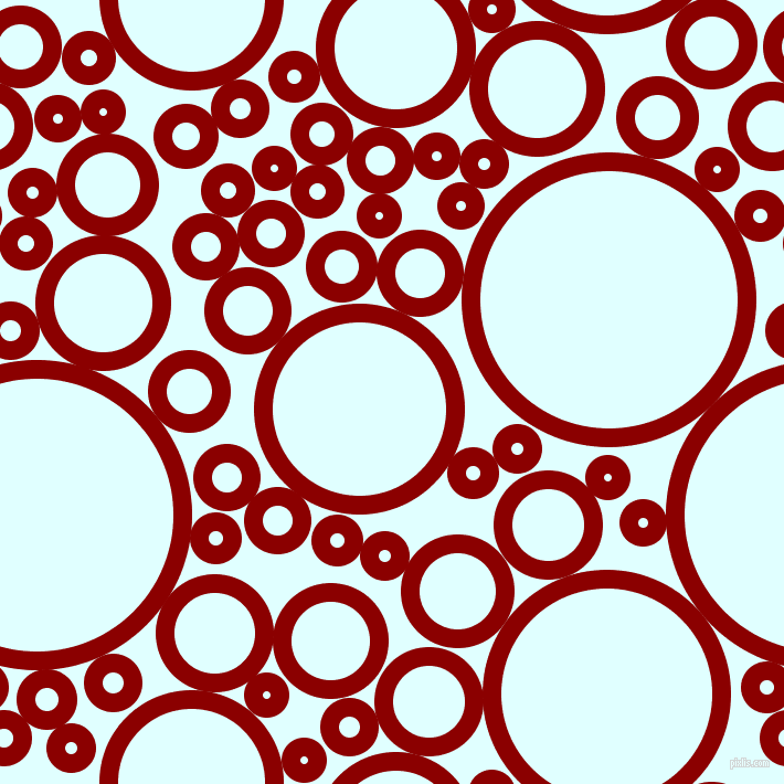 bubbles, circles, sponge, big, medium, small, 17 pixel line width, Dark Red and Light Cyan circles bubbles sponge soap seamless tileable