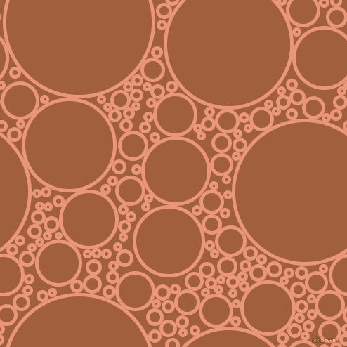 bubbles, circles, sponge, big, medium, small, 5 pixel line width, Dark Salmon and Desert circles bubbles sponge soap seamless tileable