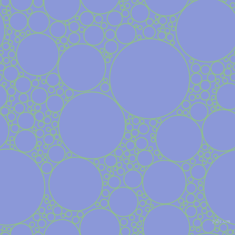 bubbles, circles, sponge, big, medium, small, 2 pixel line width, Dark Sea Green and Portage circles bubbles sponge soap seamless tileable