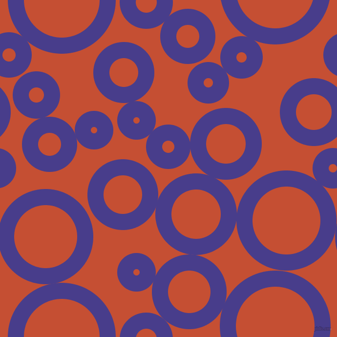 bubbles, circles, sponge, big, medium, small, 33 pixel line width, Dark Slate Blue and Trinidad circles bubbles sponge soap seamless tileable