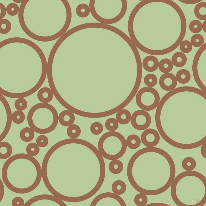bubbles, circles, sponge, big, medium, small, 17 pixel line width, Dark Tan and Sprout circles bubbles sponge soap seamless tileable