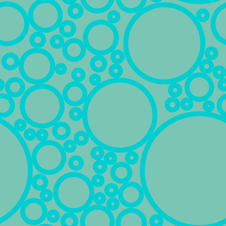 bubbles, circles, sponge, big, medium, small, 17 pixel line width, Dark Turquoise and Monte Carlo circles bubbles sponge soap seamless tileable