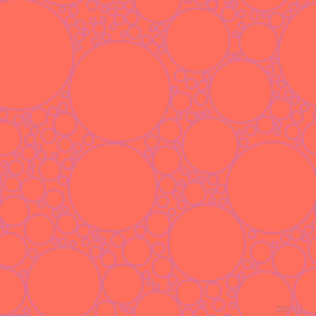 bubbles, circles, sponge, big, medium, small, 3 pixel line width, Deep Blush and Bittersweet circles bubbles sponge soap seamless tileable