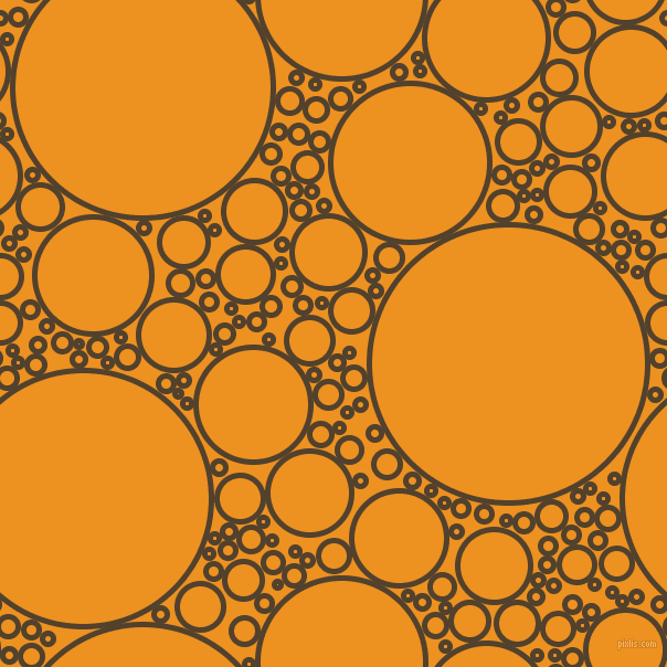 bubbles, circles, sponge, big, medium, small, 5 pixel line width, Deep Bronze and Carrot Orange circles bubbles sponge soap seamless tileable