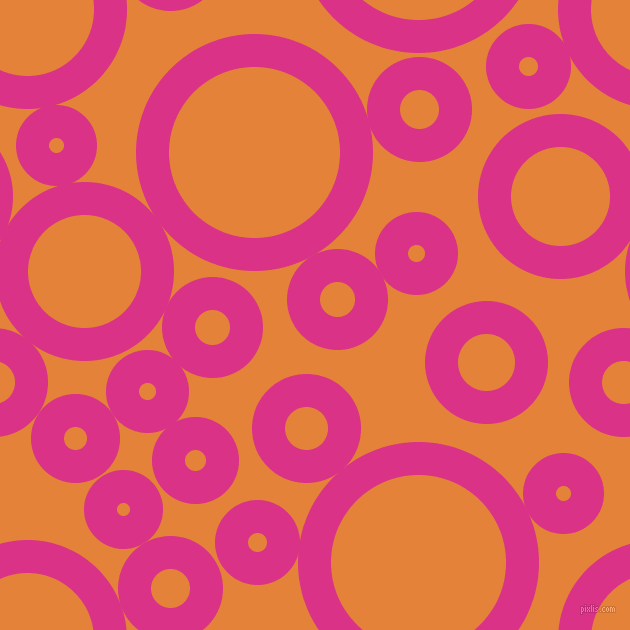 bubbles, circles, sponge, big, medium, small, 33 pixel line width, Deep Cerise and West Side circles bubbles sponge soap seamless tileable